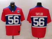 Men's New York Giants #56 Lawrence Taylor Limited Red Alternate FUSE Team Patch Vapor Jersey