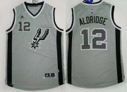 Wholesale Cheap Men's San Antonio Spurs #12 LaMarcus Aldridge Revolution 30 Swingman 2015 New Gray Jersey