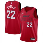 Cheap Men's Miami Heat #22 Jimmy Butler Red 2024-25 City Edition Stitched Basketball Jersey