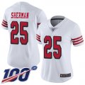 Wholesale Cheap Nike 49ers #25 Richard Sherman White Rush Women's Stitched NFL Limited 100th Season Jersey