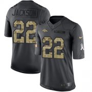 Wholesale Cheap Nike Broncos #22 Kareem Jackson Black Men's Stitched NFL Limited 2016 Salute to Service Jersey