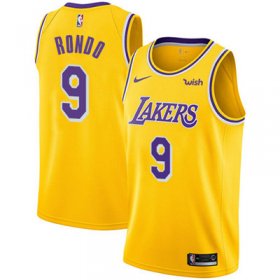 Wholesale Cheap Nike Los Angeles Lakers #9 Rajon Rondo Gold NBA Swingman Icon Edition Jersey