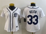 Cheap Women's Detroit Tigers #33 Colt Keith White Cool Base Stitched Baseball Jersey(Run Small)