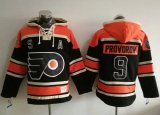 Wholesale Cheap Flyers #9 Ivan Provorov Black Sawyer Hooded Sweatshirt Stitched NHL Jersey