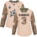 Cheap Adidas Stars #3 John Klingberg Camo Authentic 2017 Veterans Day Women's 2020 Stanley Cup Final Stitched NHL Jersey