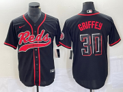 Wholesale Cheap Men's Cincinnati Reds #30 Ken Griffey Jr Black 2023 City Connect Cool Base Stitched Jersey