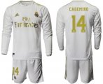 Wholesale Cheap Real Madrid #14 Casemiro White Home Long Sleeves Soccer Club Jersey