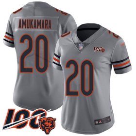 Wholesale Cheap Nike Bears #20 Prince Amukamara Silver Women\'s Stitched NFL Limited Inverted Legend 100th Season Jersey