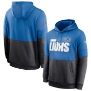 Wholesale Cheap Detroit Lions Nike Sideline Impact Lockup Performance Pullover Hoodie Blue Charcoal