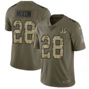 Wholesale Cheap Nike Bengals #28 Joe Mixon Olive/Camo Youth Stitched NFL Limited 2017 Salute to Service Jersey