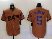 Cheap Men's Los Angeles Dodgers #5 Freddie Freeman Olive Cool Base Limited Stitched Jersey