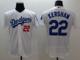 Wholesale Cheap Dodgers #22 Clayton Kershaw White Flexbase Authentic Collection Stitched MLB Jersey