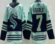 Cheap Men's Seattle Kraken #7 Jordan Eberle Light Green 2022 Reverse Retro Authentic Jersey