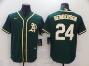 Wholesale Cheap Men Oakland Athletics 24 Henderson Green Game 2021 Nike MLB Jersey