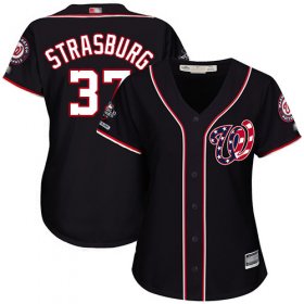 Wholesale Cheap Nationals #37 Stephen Strasburg Navy Blue Alternate 2019 World Series Champions Women\'s Stitched MLB Jersey