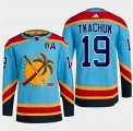 Cheap Men's Florida Panthers #19 Matthew Tkachuk Blue 2024 Stanley Cup Final Patch Reverse Retro Stitched Jersey