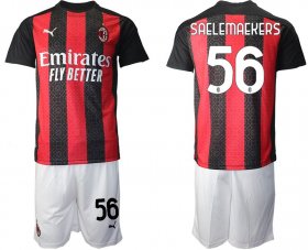 Wholesale Cheap Men 2020-2021 club AC milan home 56 red Soccer Jerseys