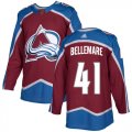 Wholesale Cheap Adidas Avalanche #41 Pierre-Edouard Bellemare Burgundy Home Authentic Stitched NHL Jersey