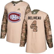 Wholesale Cheap Adidas Canadiens #4 Jean Beliveau Camo Authentic 2017 Veterans Day Stitched NHL Jersey