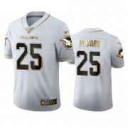 Wholesale Cheap Miami Dolphins #25 Xavien Howard Men's Nike White Golden Edition Vapor Limited NFL 100 Jersey