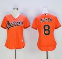 Wholesale Cheap Orioles #8 Cal Ripken Orange Women's Alternate Stitched MLB Jersey