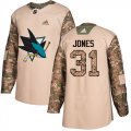 Wholesale Cheap Adidas Sharks #31 Martin Jones Camo Authentic 2017 Veterans Day Stitched NHL Jersey