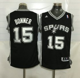 Wholesale Cheap Men\'s San Antonio Spurs #15 Matt Bonner Revolution 30 Swingman Black Jersey