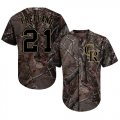 Wholesale Cheap Rockies #21 Kyle Freeland Camo Realtree Collection Cool Base Stitched MLB Jersey