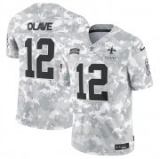 Men's New Orleans Saints #12 Chris Olave 2024 Arctic Camo Salute To Service Limited Stitched Football Jersey