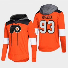 Wholesale Cheap Flyers #93 Jakub Voracek Orange 2018 Pullover Platinum Hoodie