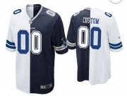 Wholesale Cheap Nike Dallas Cowboys Customized Navy And White Split Vapor Untouchable Limited Jersey