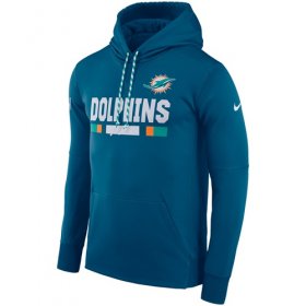 Wholesale Cheap Men\'s Miami Dolphins Nike Aqua Sideline ThermaFit Performance PO Hoodie