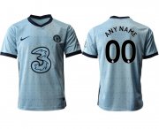 Wholesale Cheap Men 2020-2021 club Chelsea away aaa version customized Light blue Soccer Jerseys