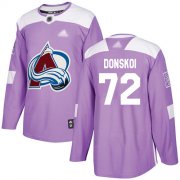 Wholesale Cheap Adidas Avalanche #72 Joonas Donskoi Purple Authentic Fights Cancer Stitched Youth NHL Jersey