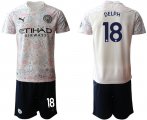 Wholesale Cheap Men 2020-2021 club Manchester City away 18 white Soccer Jerseys