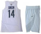 Wholesale Cheap 2016 Olympics Team USA Men's #14 Danny Green White Revolution 30 Swingman Basketball Jersey With Shorts