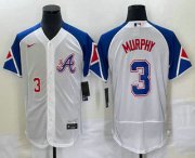 Wholesale Cheap Men's Atlanta Braves #3 Dale Murphy Number White 2023 City Connect Flex Base Stitched Jersey1