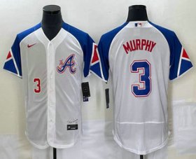 Wholesale Cheap Men\'s Atlanta Braves #3 Dale Murphy Number White 2023 City Connect Flex Base Stitched Jersey1