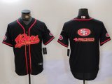 Cheap Men's San Francisco 49ers Team Big Logo Black With Patch Cool Base Stitched Baseball Jersey