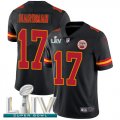 Wholesale Cheap Nike Chiefs #17 Mecole Hardman Black Super Bowl LIV 2020 Youth Stitched NFL Limited Rush Jersey