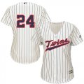 Wholesale Cheap Twins #24 Trevor Plouffe Cream Strip Alternate Women's Stitched MLB Jersey