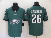 Wholesale Cheap Men's Philadelphia Eagles #26 Miles Sanders Midnight Green 2020 Big Logo Vapor Untouchable Stitched NFL Nike Fashion Limited Jersey