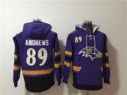 Wholesale Cheap Men's Baltimore Ravens #89 Mark Andrews Ageless Must-Have Lace-Up Pullover Hoodie