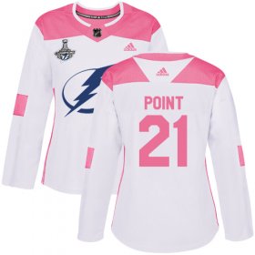 Cheap Adidas Lightning #21 Brayden Point White/Pink Authentic Fashion Women\'s 2020 Stanley Cup Champions Stitched NHL Jersey