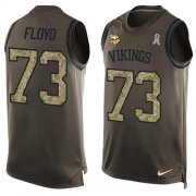 Wholesale Cheap Nike Vikings #73 Sharrif Floyd Green Men's Stitched NFL Limited Salute To Service Tank Top Jersey