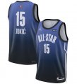 Cheap Men's 2023 All-Star #15 Nikola Jokic Blue Game Swingman Stitched Basketball Jersey