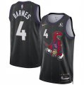 Cheap Men's Toronto Raptors #4 Scottie Barnes Black 2024-25 City Edition Stitched Basketball Jersey