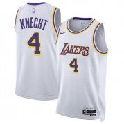 Cheap Men's Los Angeles Lakers #4 Dalton Knecht White 2024 Draft Association Edition Stitched Basketball Jersey