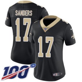 Wholesale Cheap Nike Saints #17 Emmanuel Sanders Black Team Color Women\'s Stitched NFL 100th Season Vapor Untouchable Limited Jersey