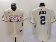 Cheap Men's New York Yankees #2 Derek Jeter Cream Limited Stitched Baseball Jersey